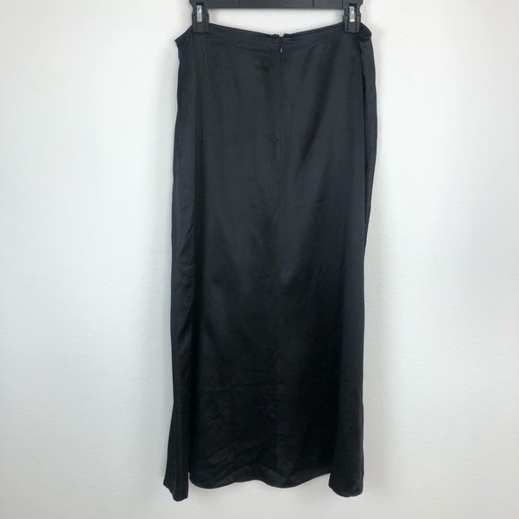 Reformation Pigalle Black Satin Silk Midi Skirt 10 - Picture 6 of 8
